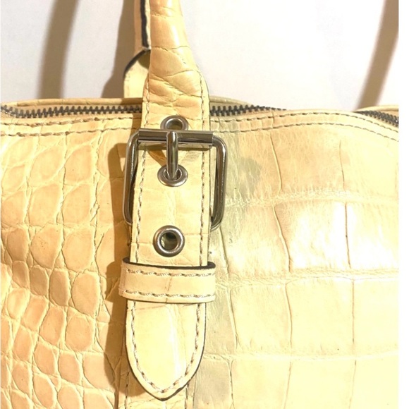 Dooney bourke Cream Croc-Embossed leather satchel Handbag - Picture 7 of 11